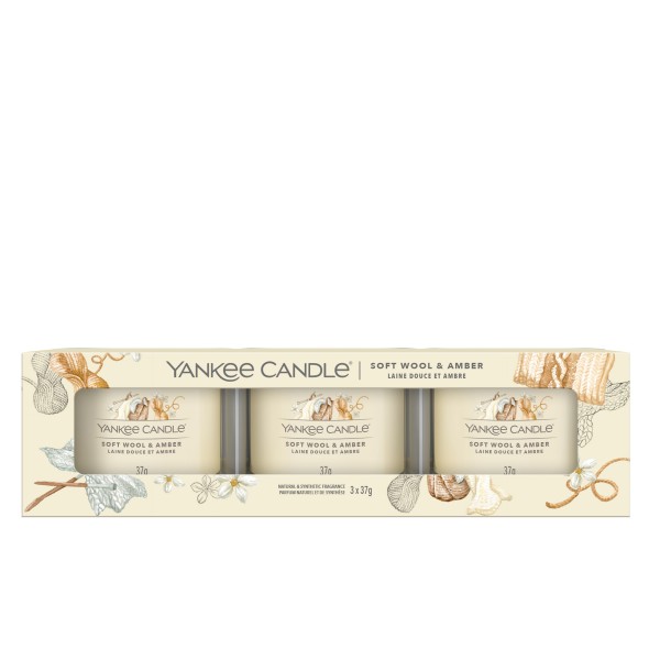 Soft Blanket - 3 Votivkerzen im Glas von Yankee Candle