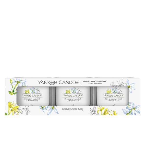 Midnight Jasmine - 3 Votivkerzen im Glas