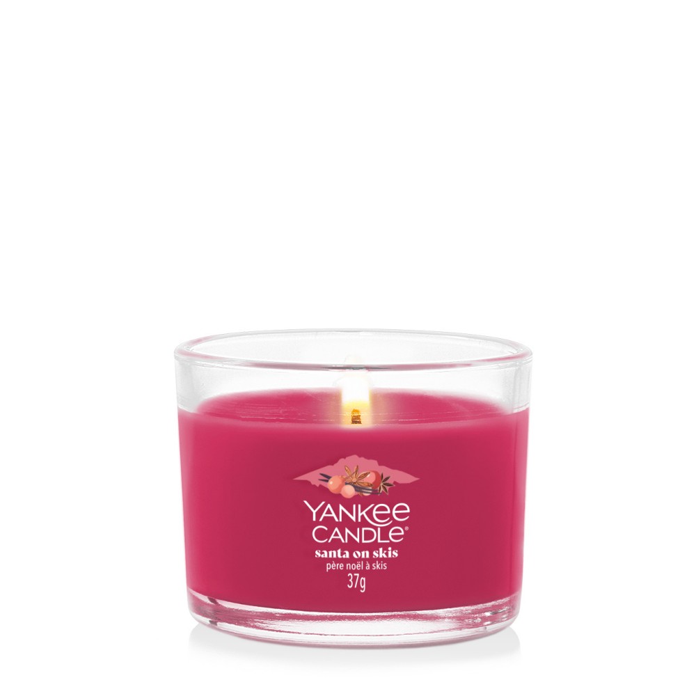 Santa on Skis - Votivkerze im Glas - 3 Stück von Yankee Candle