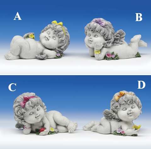 Engel OLGA liegend stony-grey H7-8 L12,5cm von IGOR