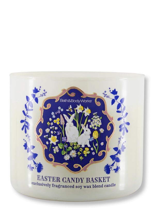 Kerze - Easter Candy Basket - mit edlem Keramikdeckel - 3-Docht 411g von Bath and Body Works