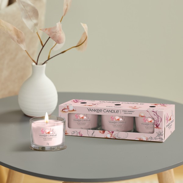 Pink Sands - 3 Votivkerzen im Glas von Yankee Candle
