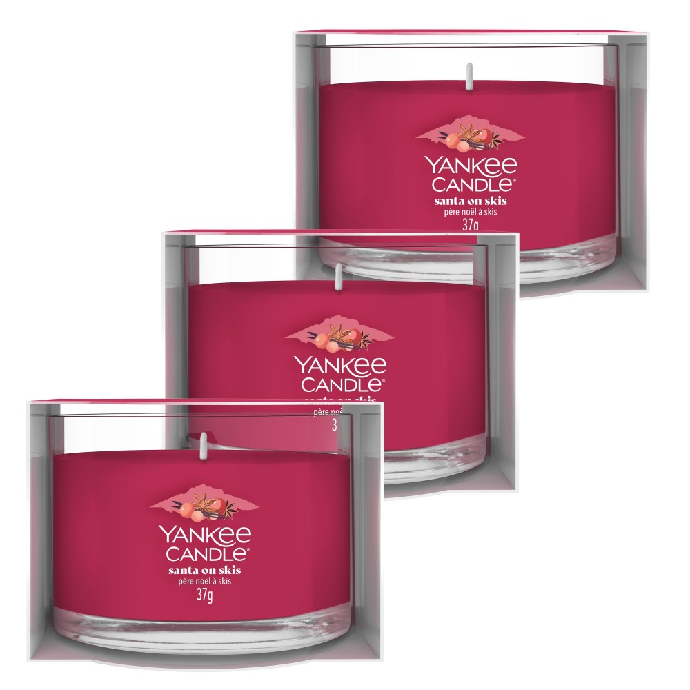 Santa on Skis - Votivkerze im Glas - 3 Stück von Yankee Candle