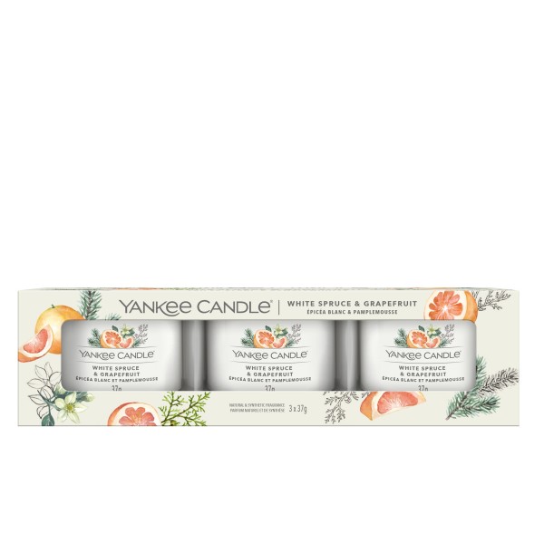 White Spruce & Grapefruit - 3 Votivkerzen im Glas von Yankee Candle