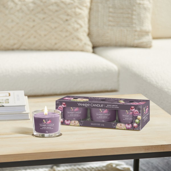Berry Mochi - 3 Votivkerzen im Glas von Yankee Candle