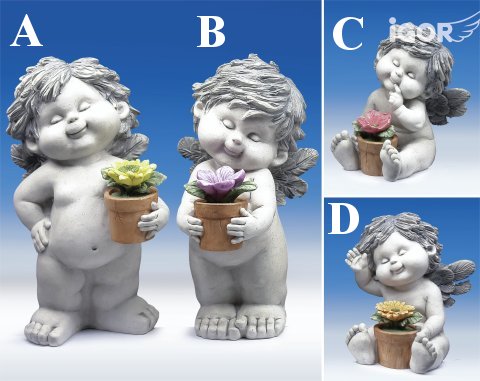 mit Blumentopf sth./stz. stony-grey H19/24cm von IGOR