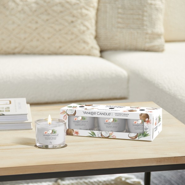 Coconut Beach - 3 Votivkerzen im Glas von Yankee Candle