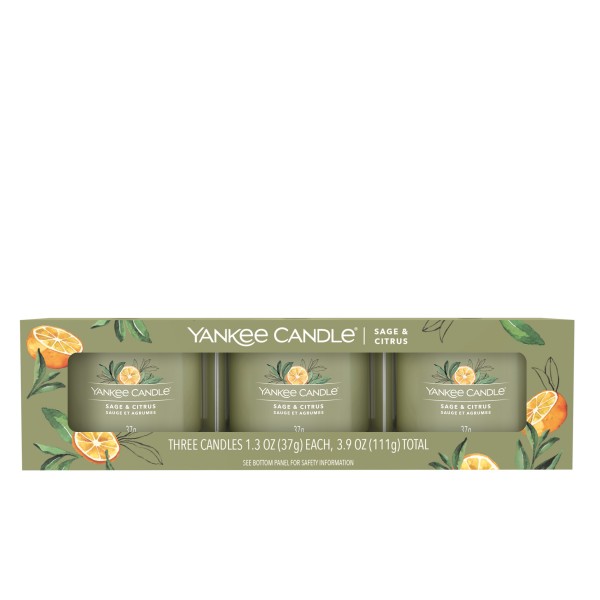 Sage & Citrus - 3 Votivkerzen im Glas