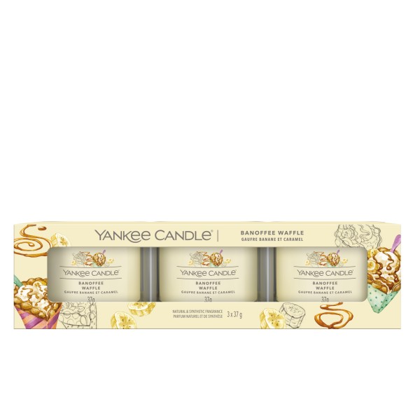 Banoffee Waffle - 3 Votivkerzen im Glas von Yankee Candle