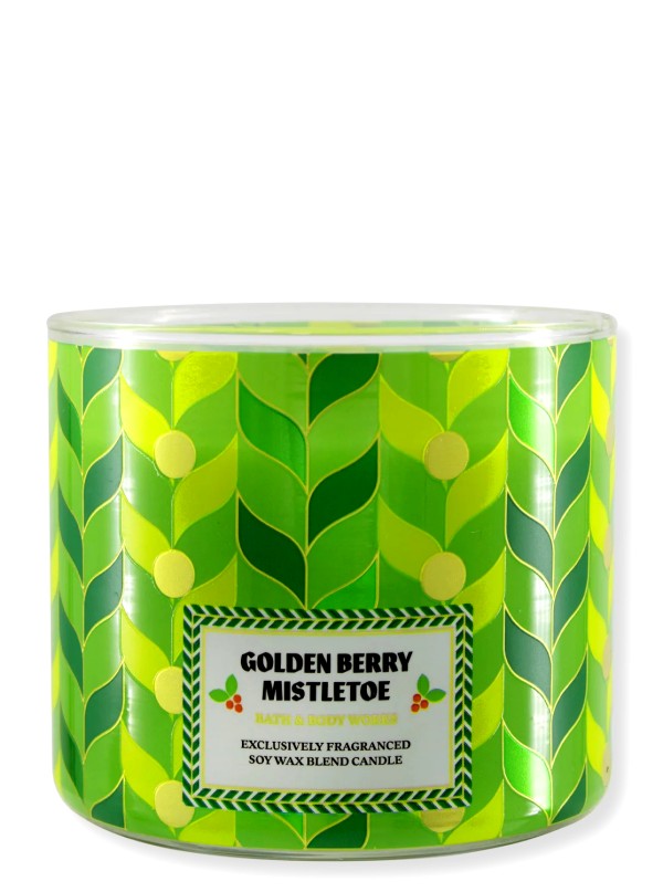 Kerze - Golden Berry Mistletoe - 3-Docht 411g von Bath and Body Works