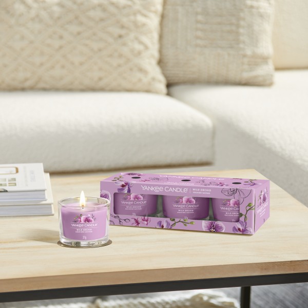 Wild Orchid - 3 Votivkerzen im Glas von Yankee Candle