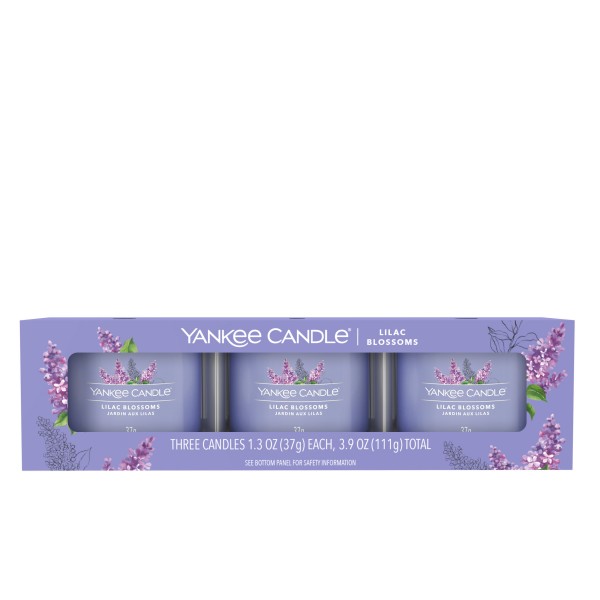 Lilac Blossoms - 3 Votivkerzen im Glas