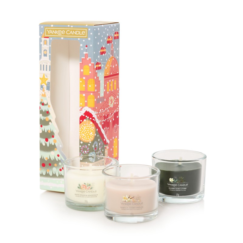 Geschenkset Passport to the Holidays - 3 Glasvotivkerzen von Yankee Candle
