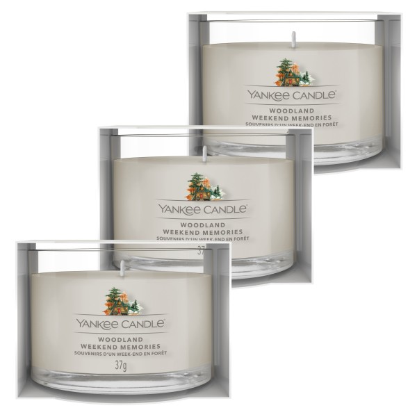 Woodland Weekend Memories - Votivkerze im Glas - 3 Stück von Yankee Candle