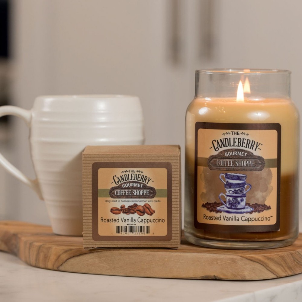 Roasted Vanilla Cappuccino - Grosses Glas 623g von Candleberry