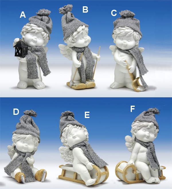 mit Winterdeko weiss-grau-coloriert  H12-14cm von IGOR