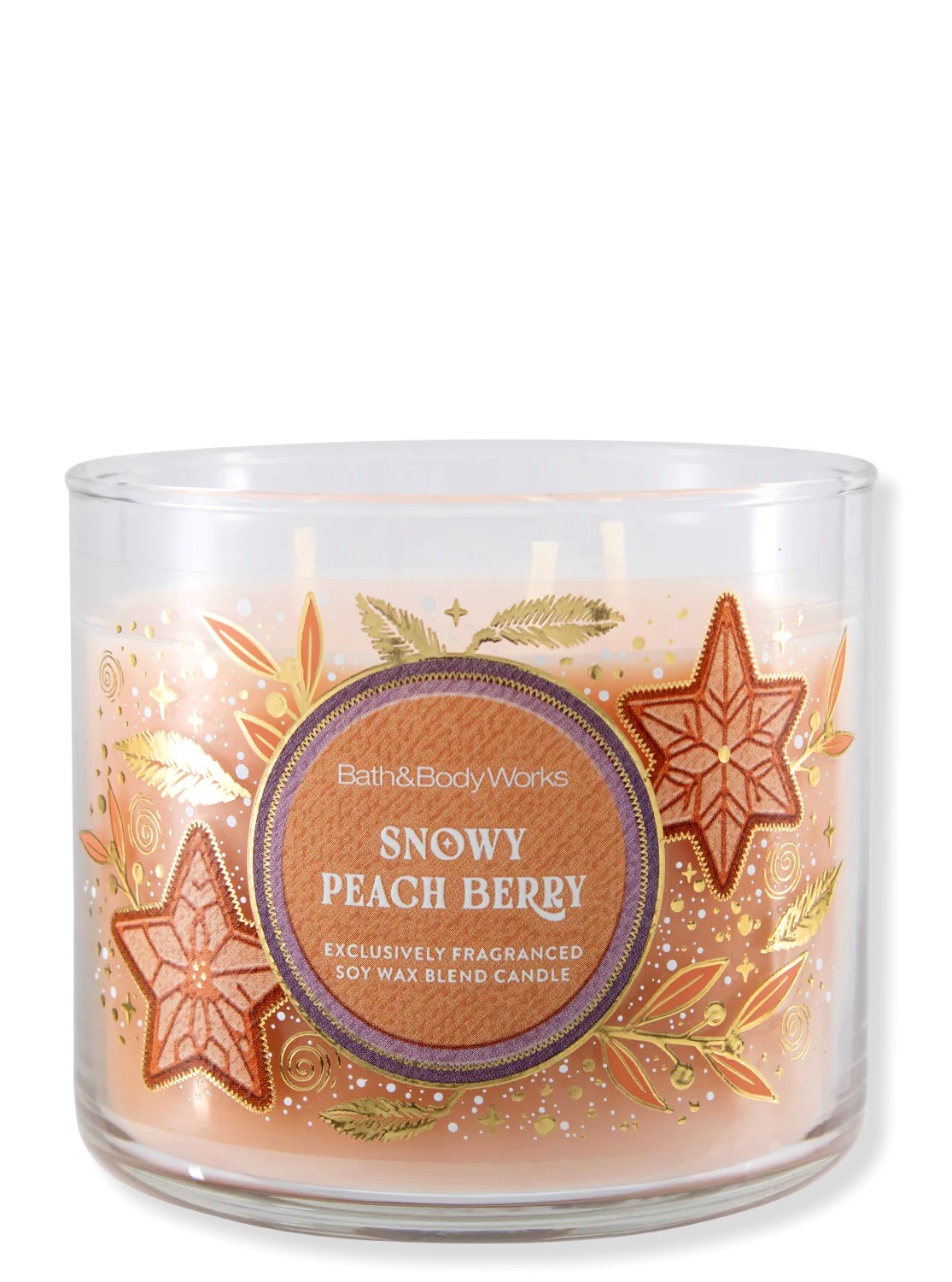 Kerze - Snowy Peach Berry - 3-Docht 411g von Bath and Body Works