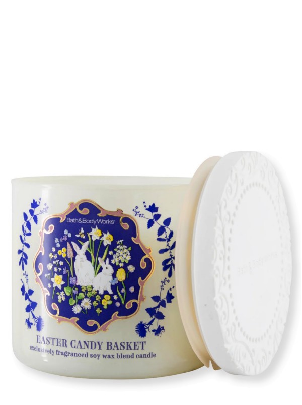 Kerze - Easter Candy Basket - mit edlem Keramikdeckel - 3-Docht 411g von Bath and Body Works