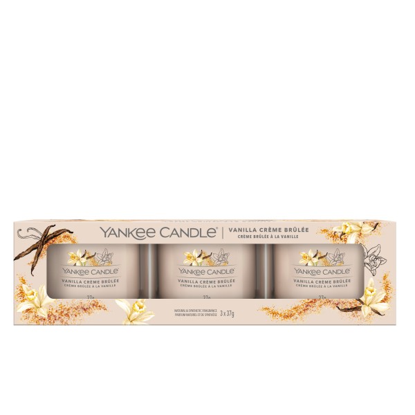 Vanilla Crème Brûlée - 3 Votivkerzen im Glas von Yankee Candle