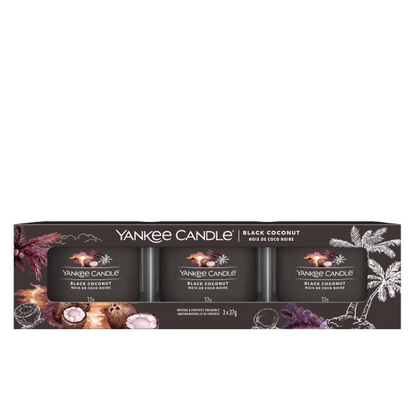 Black Coconut - 3 Votivkerzen im Glas von Yankee Candle