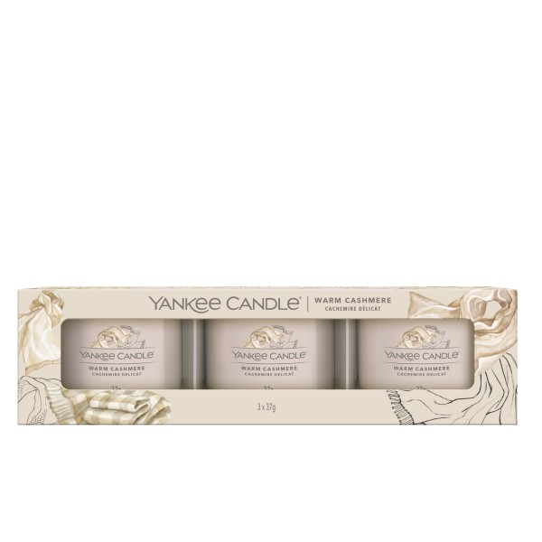 Warm Cashmere - 3 Votivkerzen im Glas von Yankee Candle