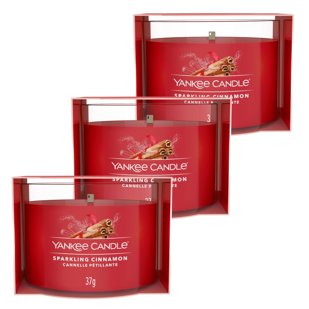 Sparkling Cinnamon - 3 Votivkerzen im Glas von Yankee Candle