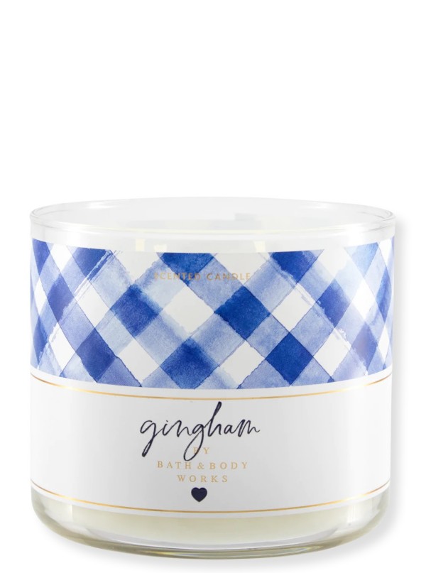Kerze - Gingham - 3-Docht 411g