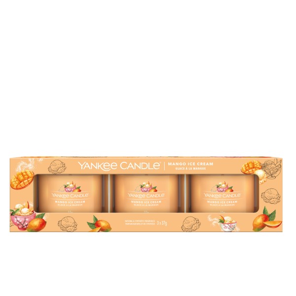 Mango Ice Cream - 3 Votivkerzen im Glas von Yankee Candle