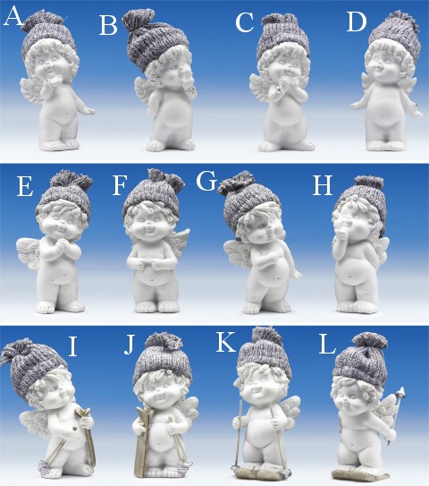 Winterengel IGOR/OLGAmit Wollmütze weiss-grau H8cm von IGOR