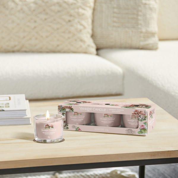 Tranquil Garden - 3 Votivkerzen im Glas von Yankee Candle