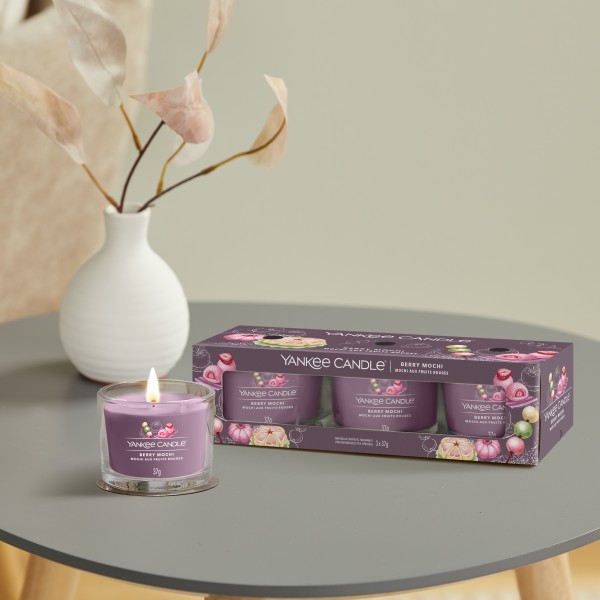 Berry Mochi - 3 Votivkerzen im Glas von Yankee Candle