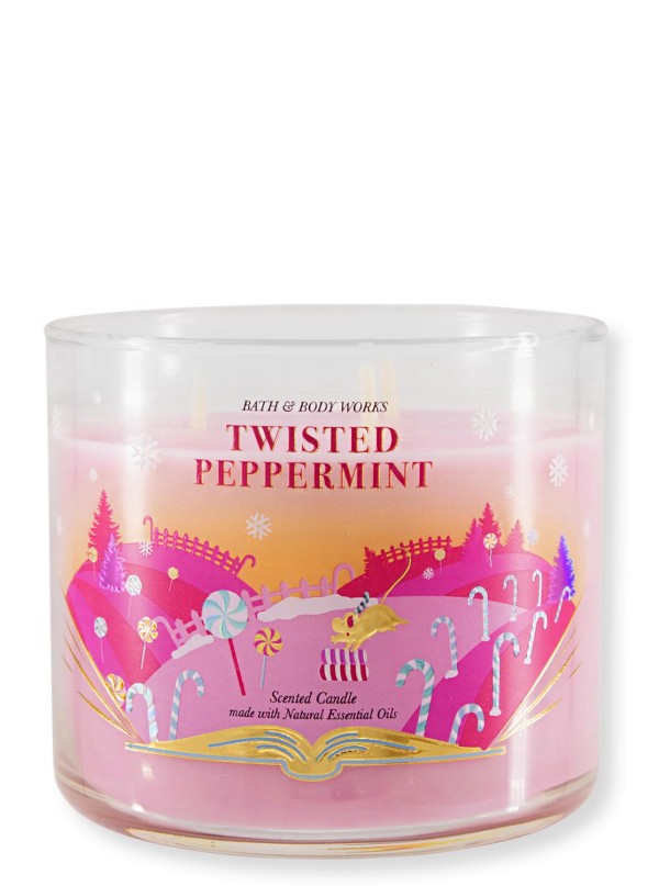 Kerze - Twisted Peppermint - 3-Docht 411g von Bath and Body Works