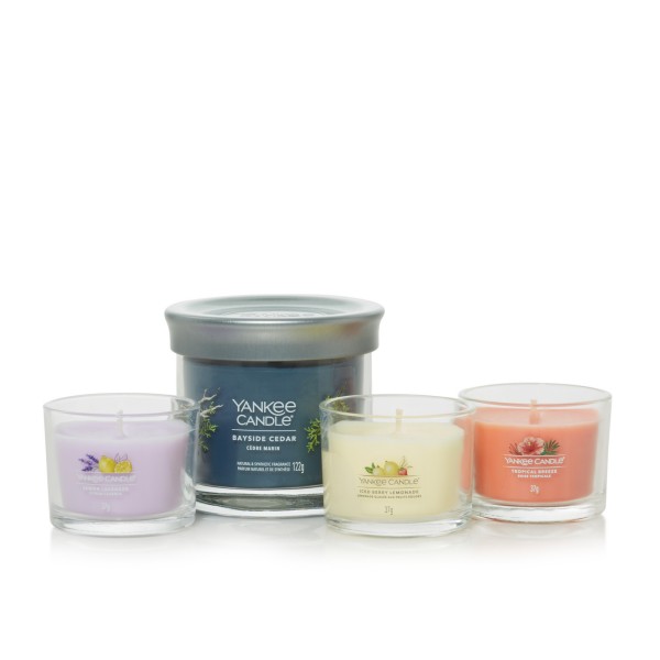 Geschenkset mit 1 kleinem Tumbler & 3 Mini-Kerzen von Yankee Candle