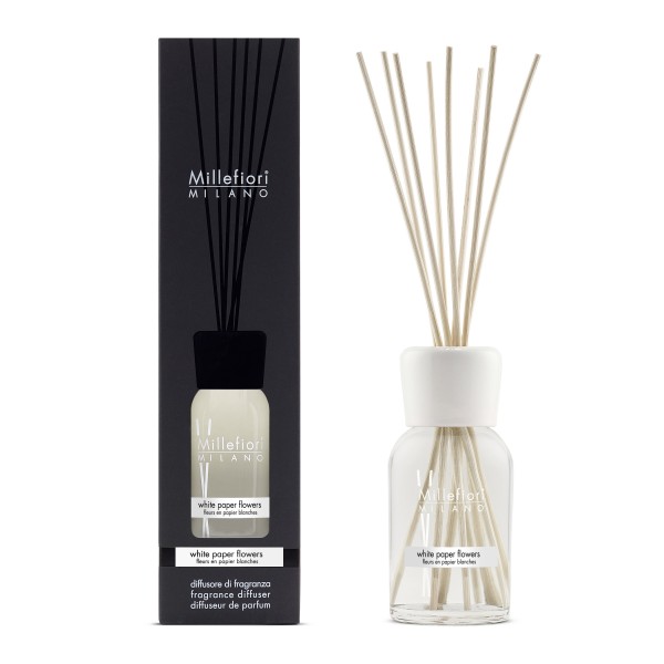 Natural - White Paper Flowers - Stick Diffuser 250ml von Millefiori
