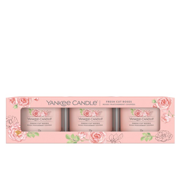 Fresh Cut Roses - 3 Votivkerzen im Glas von Yankee Candle