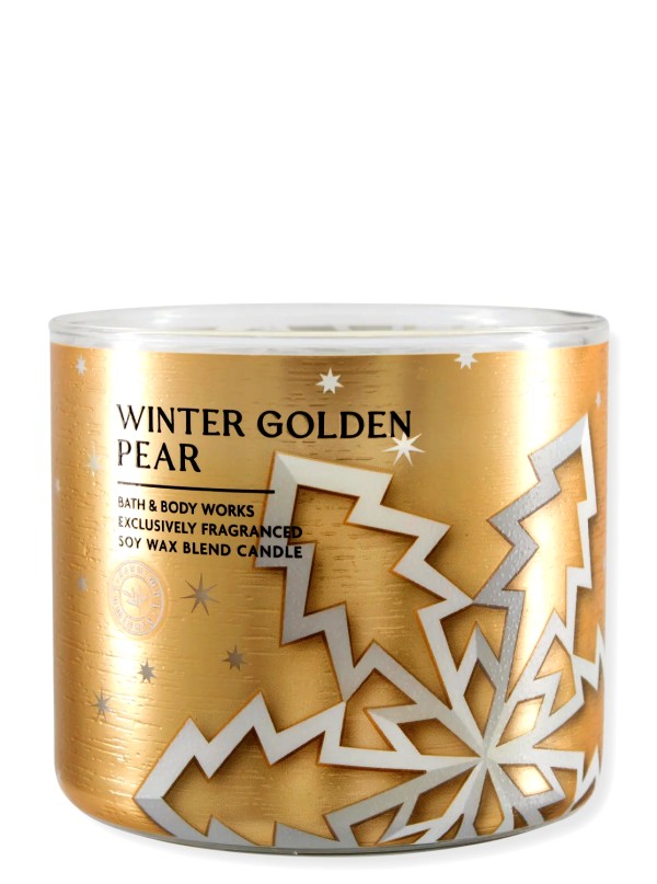 Kerze - Winter Golden Pear - 3-Docht 411g von Bath and Body Works