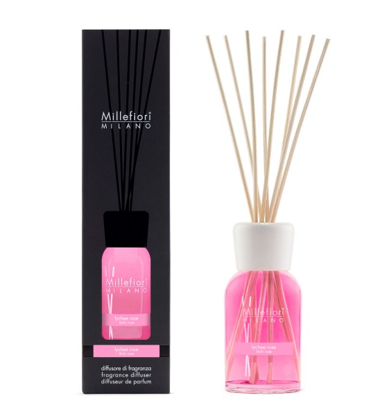 Natural - Lychee Rose - Stick Diffuser 250ml von Millefiori