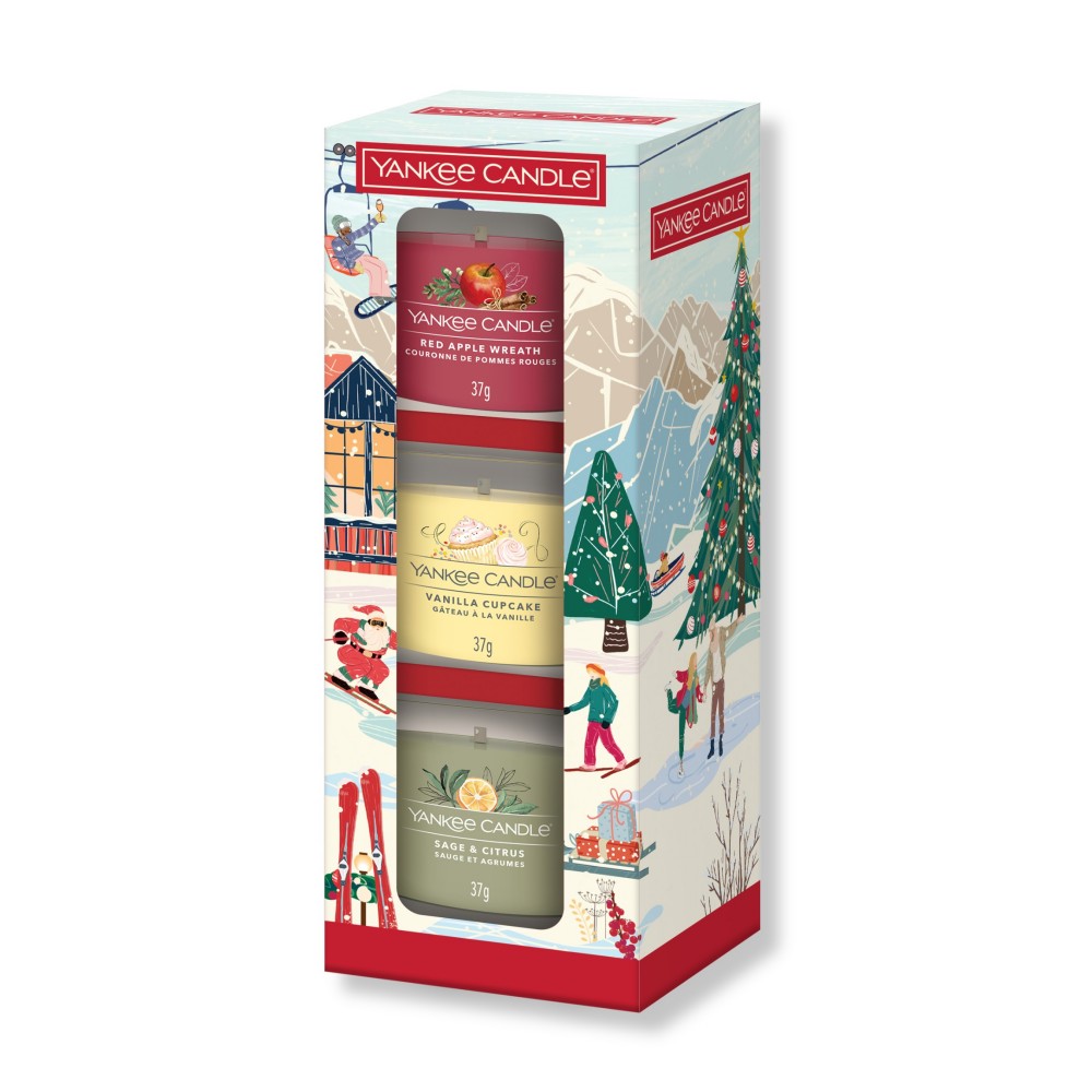 Geschenkset Après Ski - 3 kleine Votivkerzen Holiday Party von Yankee Candle