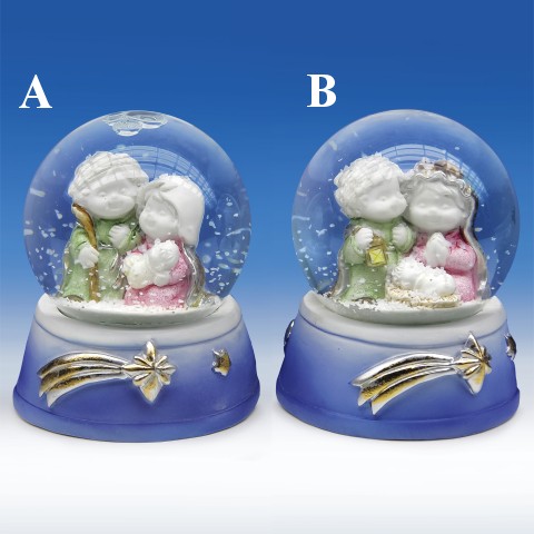 Hl.Familie in Schneekugel ø7 H8,5cm von IGOR