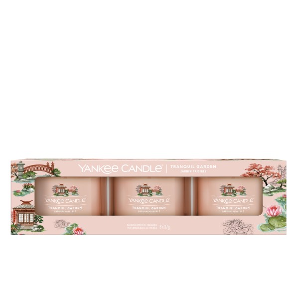 Tranquil Garden - 3 Votivkerzen im Glas von Yankee Candle