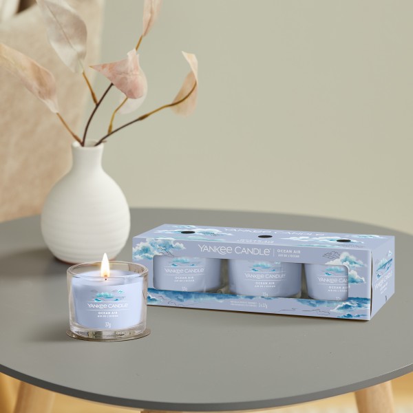 Ocean Air - 3 Votivkerzen im Glas von Yankee Candle