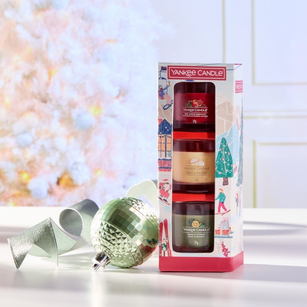 Geschenkset Après Ski - 3 kleine Votivkerzen Holiday Party von Yankee Candle