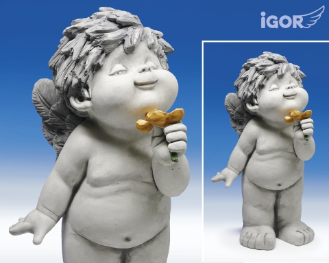 XL sth. grau mit Blume H60cm von IGOR