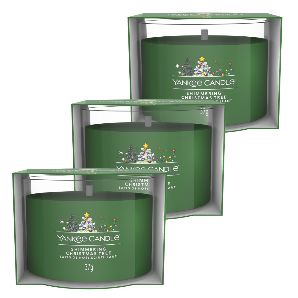 Shimmering Christmas Tree - Votivkerze im Glas - 3 Stück von Yankee Candle