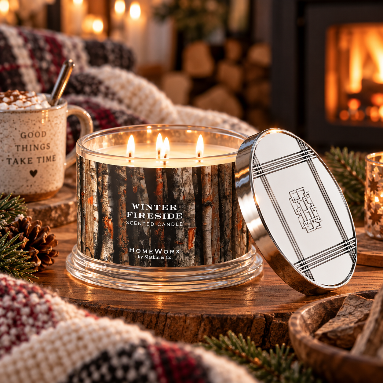 Duftkerze - Winter Fireside 4-Docht von Homeworx
