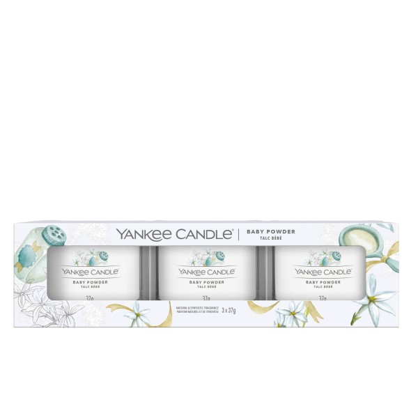 Baby Powder - 3 Votivkerzen im Glas von Yankee Candle