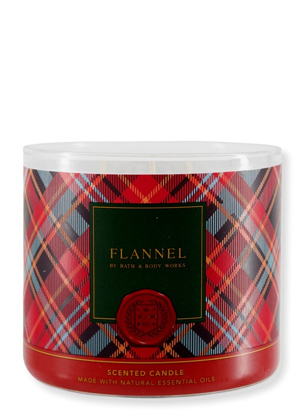 Kerze - Flannel - 3-Docht 411g von Bath and Body Works