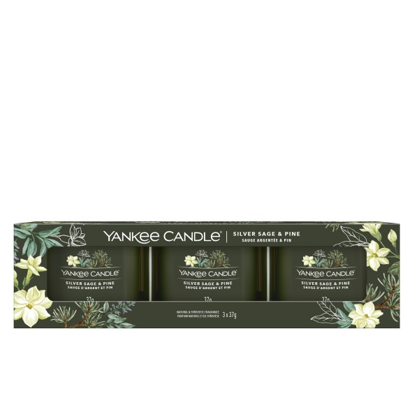 Silver Sage & Pine - 3 Votivkerzen im Glas von Yankee Candle