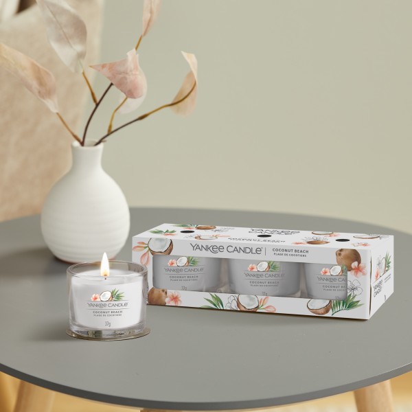Coconut Beach - 3 Votivkerzen im Glas von Yankee Candle