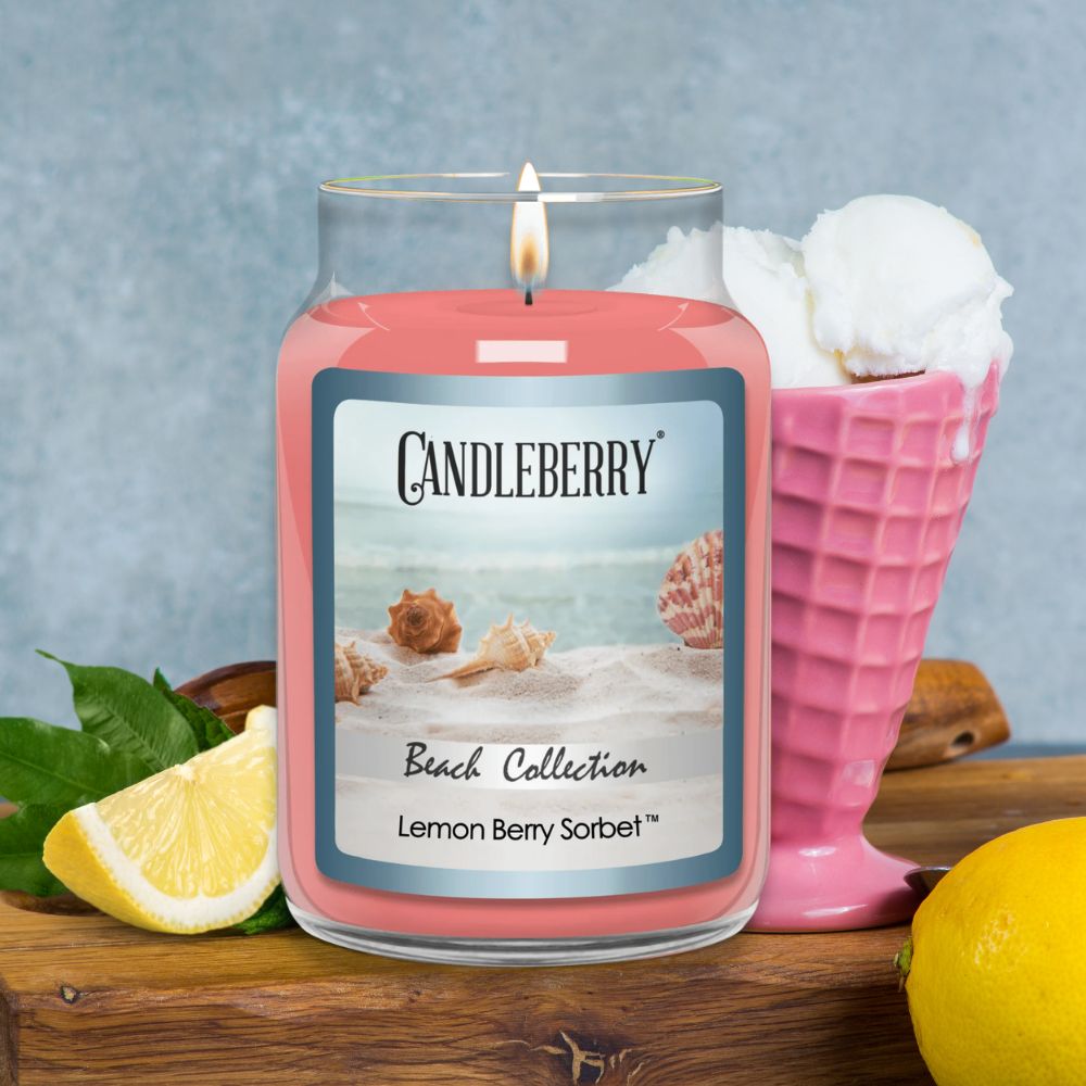 Lemon Berry Sorbet - Grosses Glas 623g von Candleberry